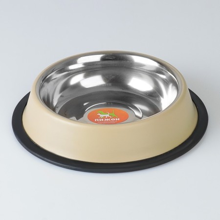 A bowl with a non -slip base color, 470 ml, beige-1