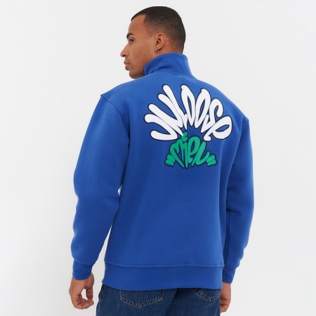 Male sweatshirt was laid down, the color is bright blue, size 50 (xl)-2