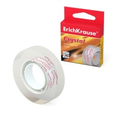 Adhesive tape stationery, 12 mm x 33 meters, Erichkrause Crystal, super -transparent, in a box, with a Euro suspension