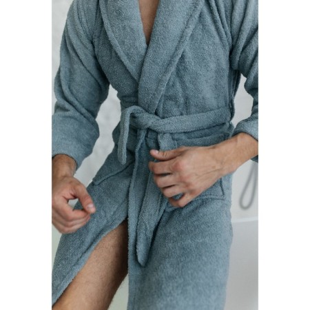 Terry dressing gown, size 46, dark-soot color-4