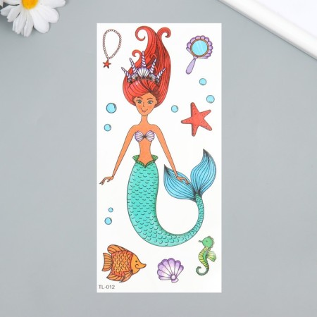 Tattoo on the body color "Mermaid in Tiara" 9x19 cm