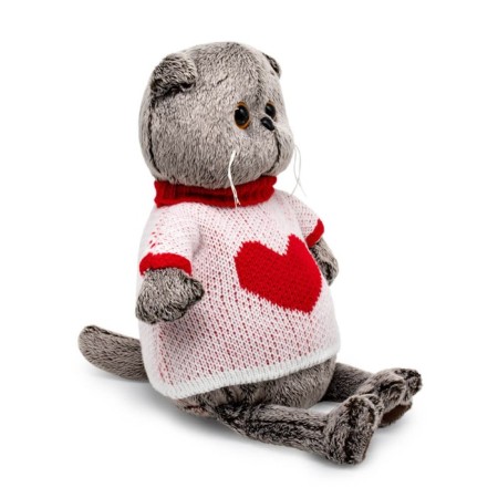 Soft toy "Basik", in a sweater with a heart, 19 cm-1