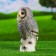 Garden figure "Owl on a tree" gray, 26cm