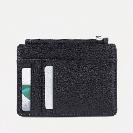 Cardholder with a section for coins, Textura, black color-3