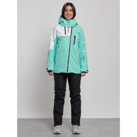 Ski costume female winter, size 46, turquoise color