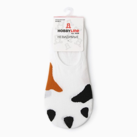 Women's socks invisible, white/paw, size 36-40-2