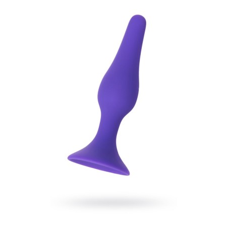 Anal plug "Pitches-fire", size S, silicone, purple, 11.3 cm