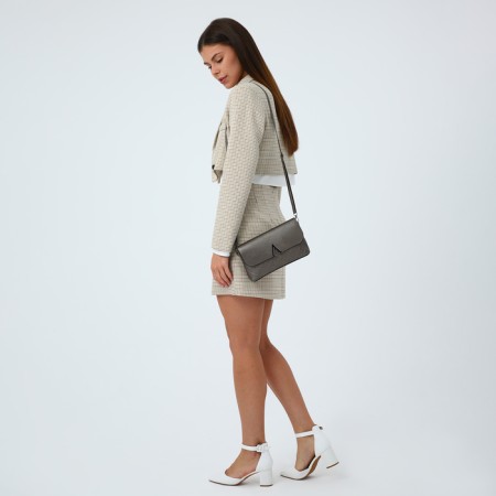 Bag-clate on magnet, long belt, bronze color-9