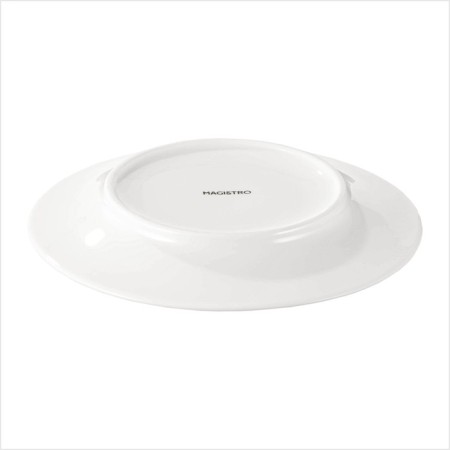 Porcelain dining porcelain Magistro "leaf", d = 25.8 cm, white color-5