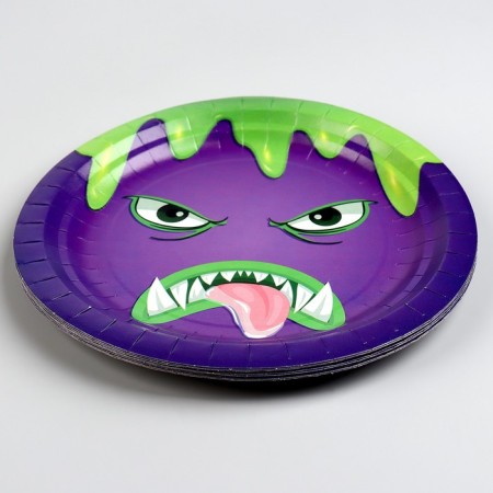Disposable paper plate "Monster", 18 cm-2