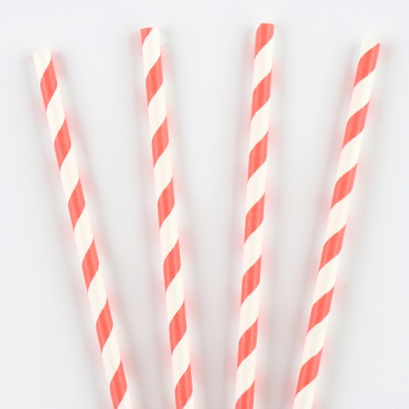 The cocktail tube "Spiral", set 25 pcs., White-pink color-3