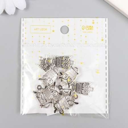 Decor Metal for creativity "Owl on a branch" (A11025) 2.2x1.4 cm-5