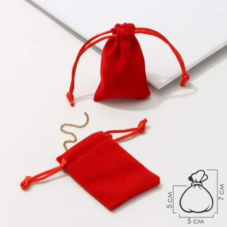 Velvet bag "Classics", 5 × 7, red color-1