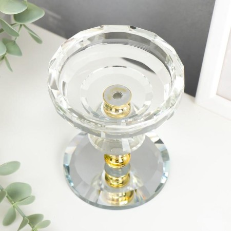 Glass of glass for 1 candle "Crystal rhombus" 9.5x9x9 cm-3