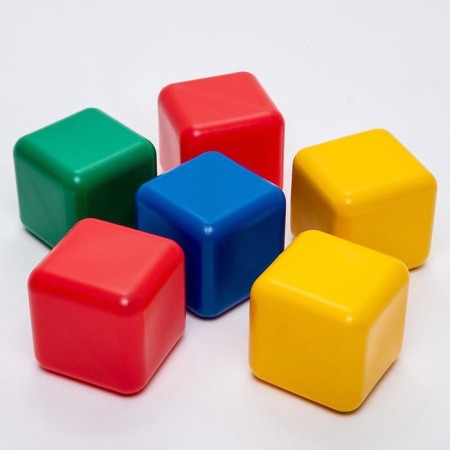 Set of colored cubes, 6 pieces, 12 x 12 cm-5