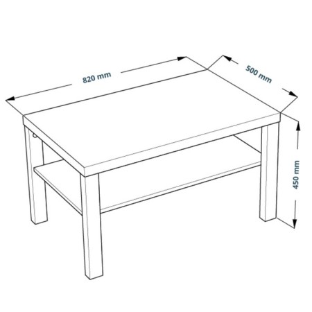 Coffee table "Enkel 82", 820 × 500 × 450 mm, vestiburates, white color-3