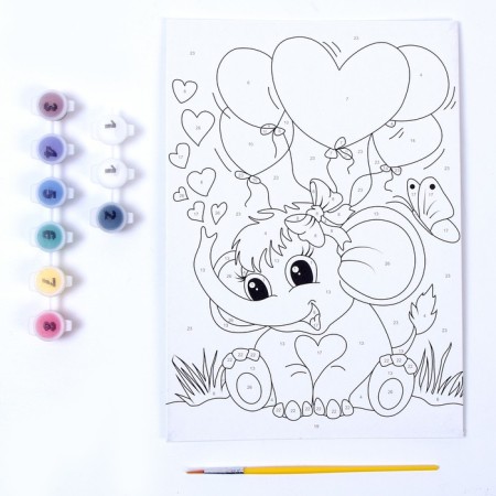 Picture on numbers for kids "Funny elephant"-4