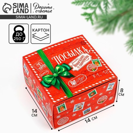 Box the national team "New Year's package", 14 x 14 x 8 cm, New Year