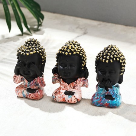 Figure "Buddha: I do not see, I do not hear, I do not say" 4,5x5x9cm, a set of 3pcs-1