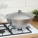 Cauldron for pilaf, 6 liters, aluminum cover, cast pens, silver color