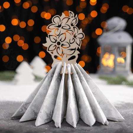 Wooden napkin "Bouquet with a bow", 25 × 13 × 13 cm-9