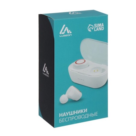 Wireless headphones Luazon VBT 1.20, vacuum, Bluetooth 5.0, 300 mAh boxing, white-6