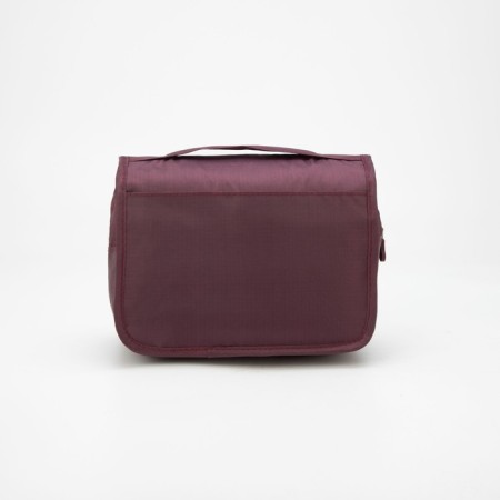 Velcro cosmetic bag, with hook, burgundy color-1