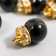 Decor for creativity plastic "Black ball with a loop" set 10 pcs 1x1x1 cm