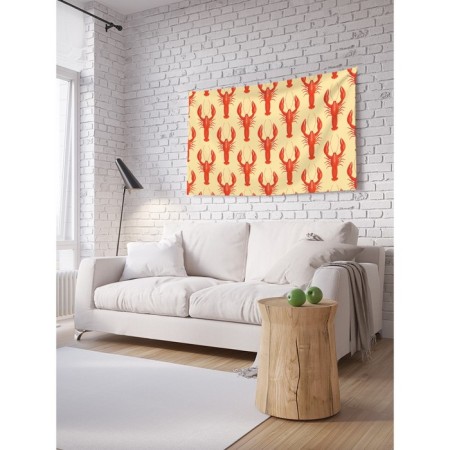 Decorative panel with photo printing "boiled crayfish", horizontal, size 150x200 cm