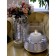 Decorative vase of glass with stroke spraying, 15 × 15 × 27 cm, silver color