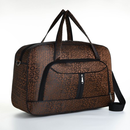 Road bag with lightning, external pocket, long belt, brown color
