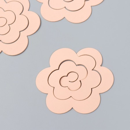 The workpiece of Foamiran "Flower Curly" 10x9.5 cm set 5 pcs. peach-2
