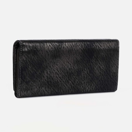 Women's wallet on magnets, black color-1