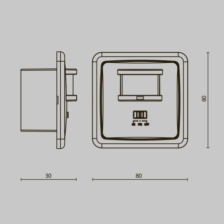 Infrared motion sensor Technical SI-02, 800W, 8x3x8 cm, white color-5