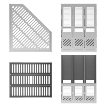 Vertical papers, 3 compartments, erichkrause, prefabricated, gray-6