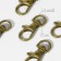 Metal carbine, 37 × 12 mm / 9 × 1.7 mm, 10 pcs, bronze color