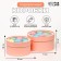 Set 2 in 1 round boxes with a window, peach, 21 x 11 - 18 x 10 cm
