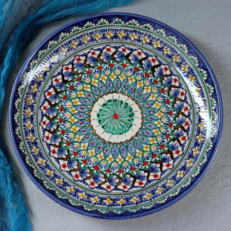 Tea set of 9 objects Rishtan ceramics (kettle 0.8l, bowls- 0.2)-9
