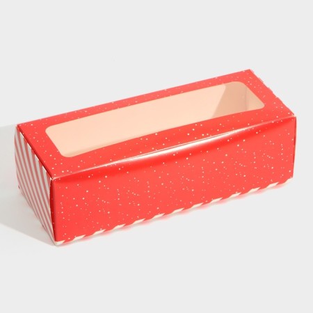 Box for confectionery with the window “Happy New Year!”, 26 x 10 x 8 cm, New Year-4