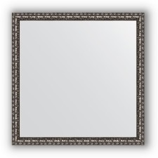 Mirror in the baguette frame - black silver 38 mm, 60 x 60 cm, evoForm