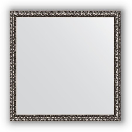 Mirror in the baguette frame - black silver 38 mm, 60 x 60 cm, evoForm
