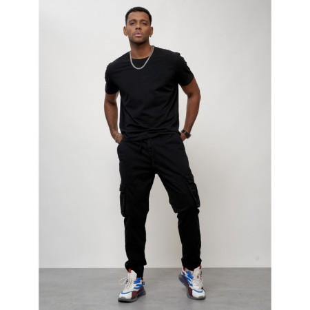 Cargo jeans male, size 44, black color-1