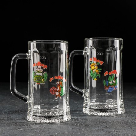 Beer mug "Podkolists", 330 ml, in gift packaging, MIX drawing-2