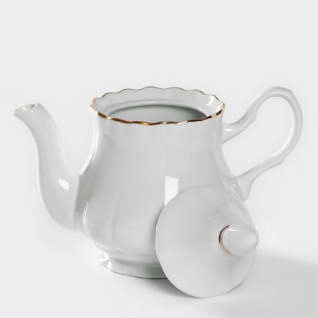 Porcelain kettle "Romance", 800 ml, white color-1
