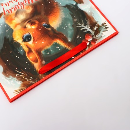 New Year. New Year's Paper Gift Package, Happy New Year, 31 x 26 x 11 cm.-2