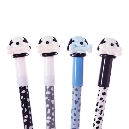 Gel pen 0.5 mm, with erased ink, blue, barcode on a piece, mix of dogs-5