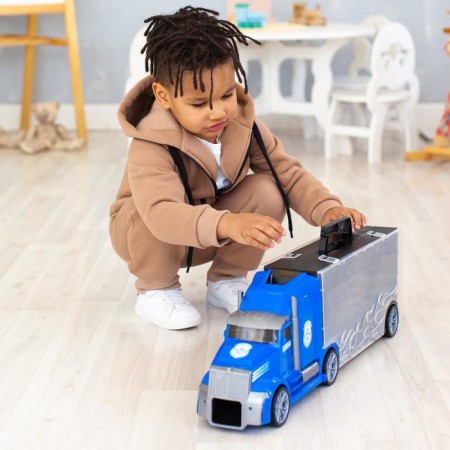 Auto -VOCIS CAIS GIVITO "Police Plot", with cars, with tunnel, blue color, 64 cm-7