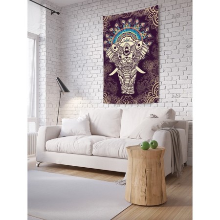 Decorative panel with photo printing "Mandala Elephant", vertical, size 100x150 cm