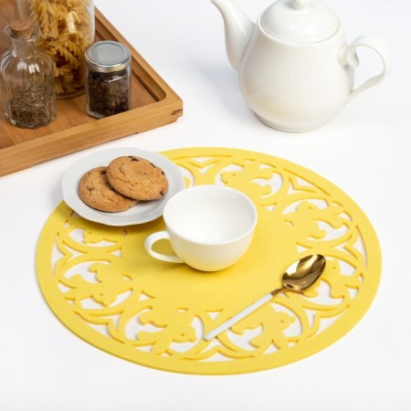 Enchet decorative shade "Easter", yellow color, D 30 cm, 100% p/e