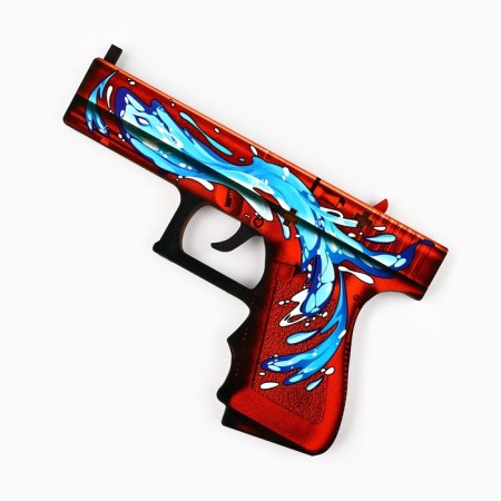 Wooden weapons, children's souvenir "red and black", machine gun, gun, cerambit, set 3 pcs-3
